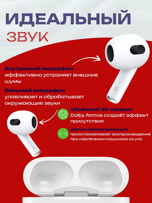 Ir&el Беспроводные наушники Airpods 4 ANC для iPhone и Android, белый, фото 3