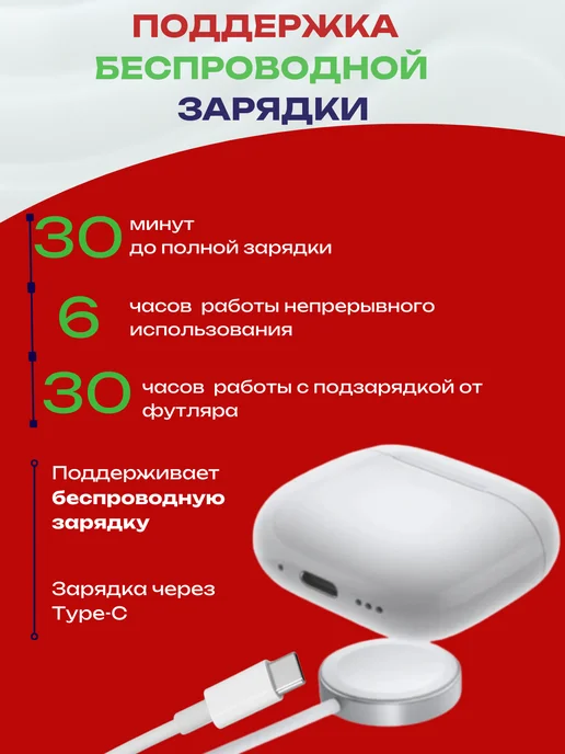 Ir&el Беспроводные наушники Airpods 4 ANC для iPhone и Android, белый, фото 5