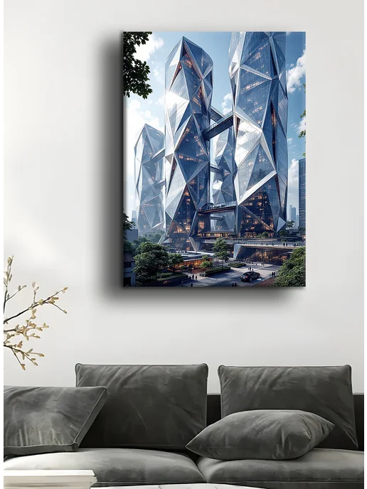 karttina Картина "Футуристическая архитектура", на стену 50х70см 1шт, 1 шт, фото 3
