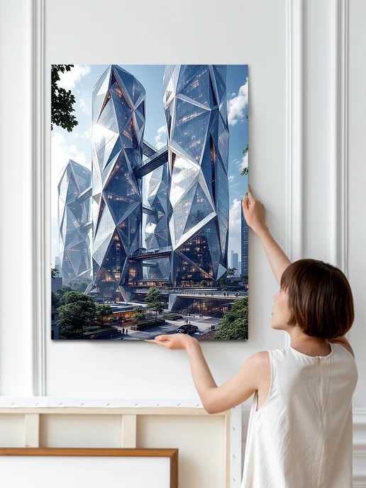 karttina Картина "Футуристическая архитектура", на стену 50х70см 1шт, 1 шт, фото 4