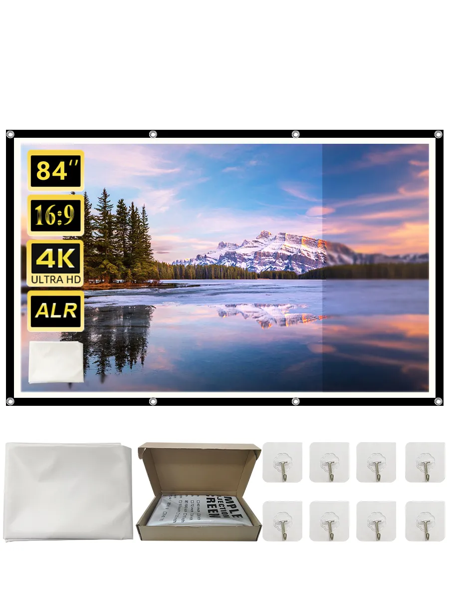 84" ALR Антибликовый Экран для Проектора с Черной Рамкой