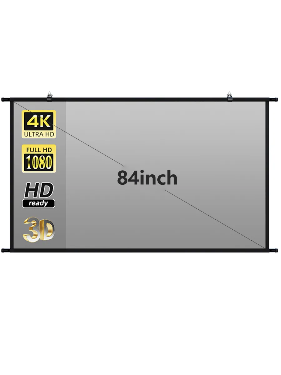 84"Серый ALR Антибликовый Настенный Экран для Проектора