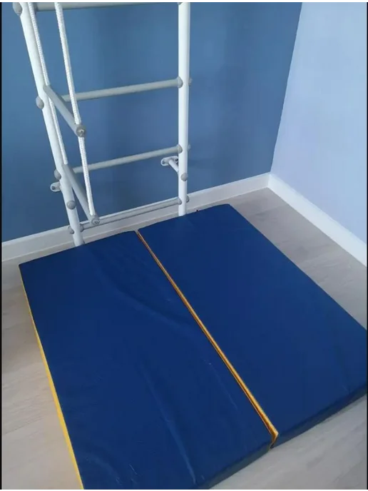 Sportlim Мат гимнастический 100х100х9 Сине-желтый, 100x9