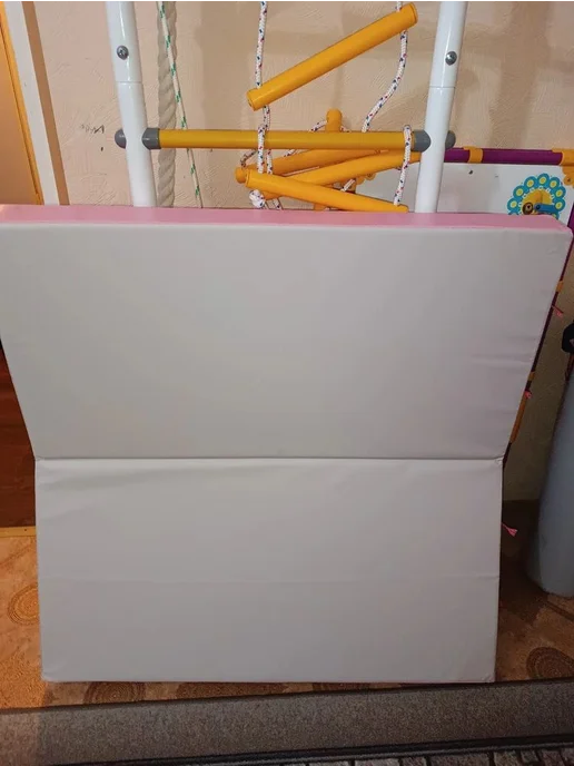 Sportlim Мат гимнастический 100х100х9 Серо-розовый, 100x100x9, фото 3
