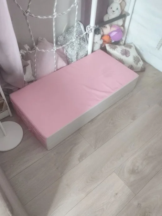 Sportlim Мат гимнастический 100х100х9 Серо-розовый, 100x100x9, фото 4