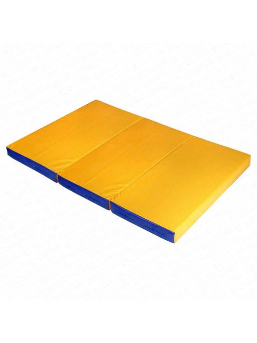 Sportlim Мат гимнастический 100х100х9 Сине-желтый, 100x150x9, фото 5