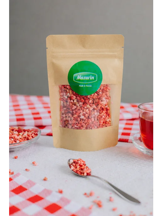 Mazurin Fruits & Berries Клубника сублимационной сушки, кусочки 1-5 мм, 20 г, 20 г, фото 2