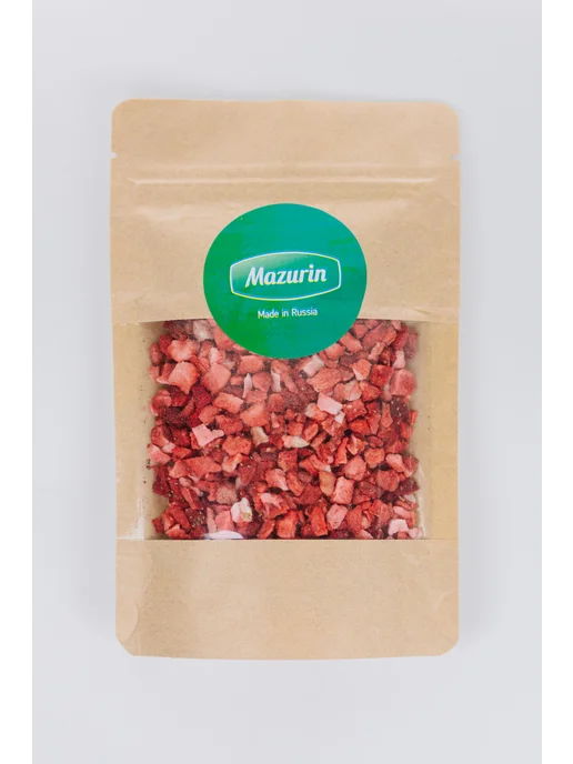 Mazurin Fruits & Berries Клубника сублимационной сушки, кусочки 5-10 мм, 20 г, 20 г, фото 4