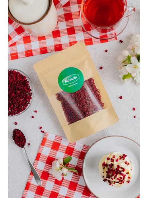Mazurin Fruits & Berries Вишня сублимационной сушки, кусочки 2-10 мм, 30 г, 30 г, фото 2