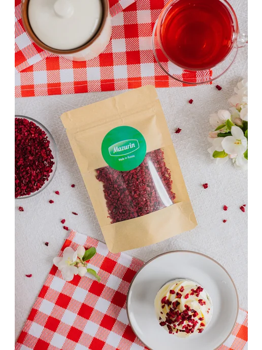 Mazurin Fruits & Berries Вишня сублимационной сушки, кусочки 2-10 мм, 30 г, 30 г, фото 4