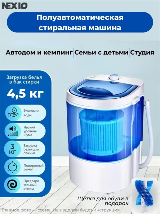 Мини-стиральная машина, синий