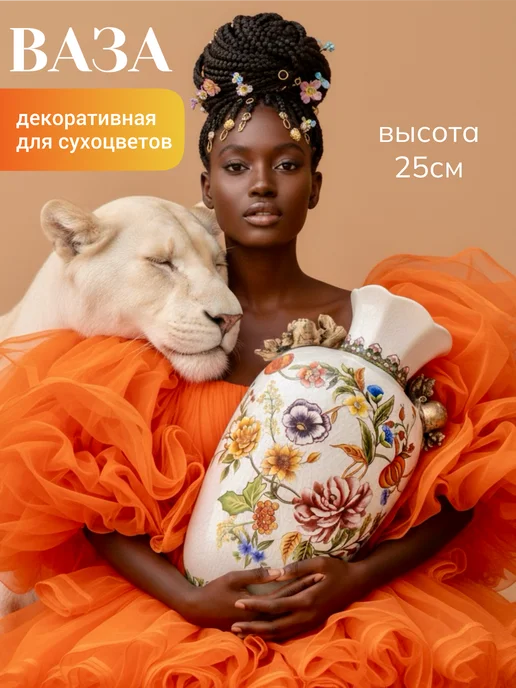Цветок не Цветок Ваза для цветов и сухоцветов керамическая большая 3 литра, желтый