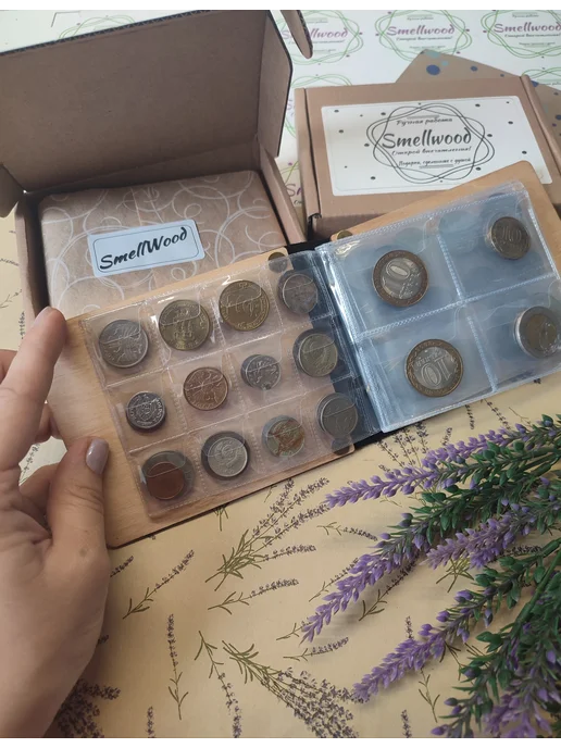 Smellwood Альбом для монет карманный, коричневый, фото 5