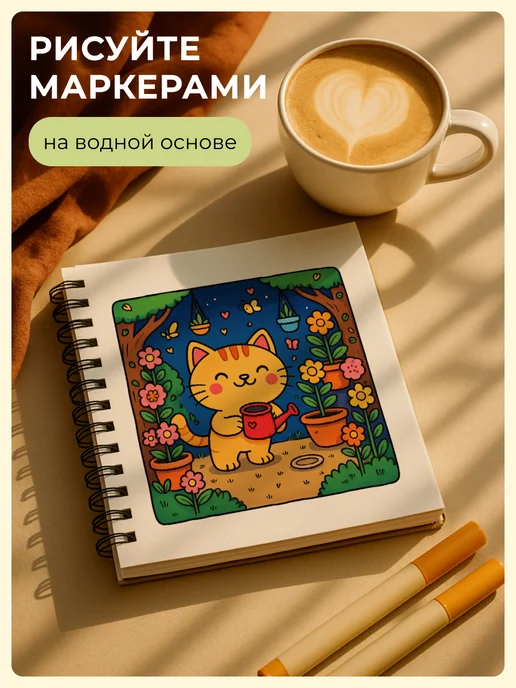 Тукан Антистресс День Кота - раскраска для начинающих, вариант, фото 6