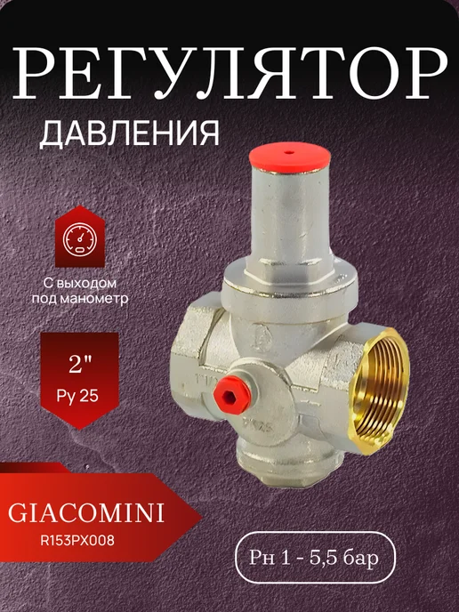 Giacomini Регулятор давления поршневой Ду 50 Ру25 ВР 2" R153PX008, серый