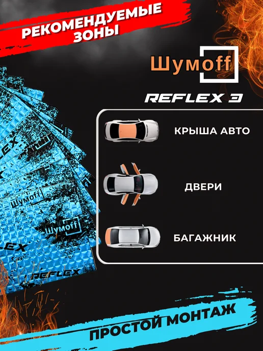 Шумофф Шумоff reflex 1 Шумоизоляция для автомобиля, 3, фото 2