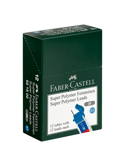 Faber-Castell Набор 12 шт-Грифели для механических карандашей 0,7 мм, 2B, 12 шт, фото 4