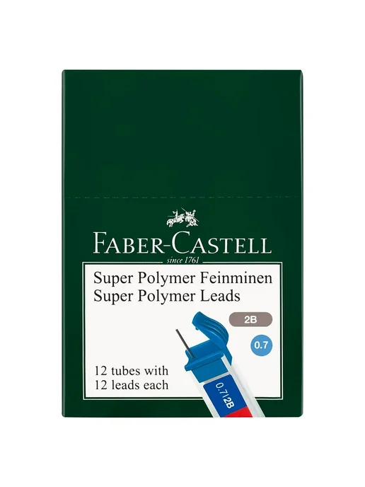 Faber-Castell Набор 12 шт-Грифели для механических карандашей 0,7 мм, 2B, 12 шт, фото 5