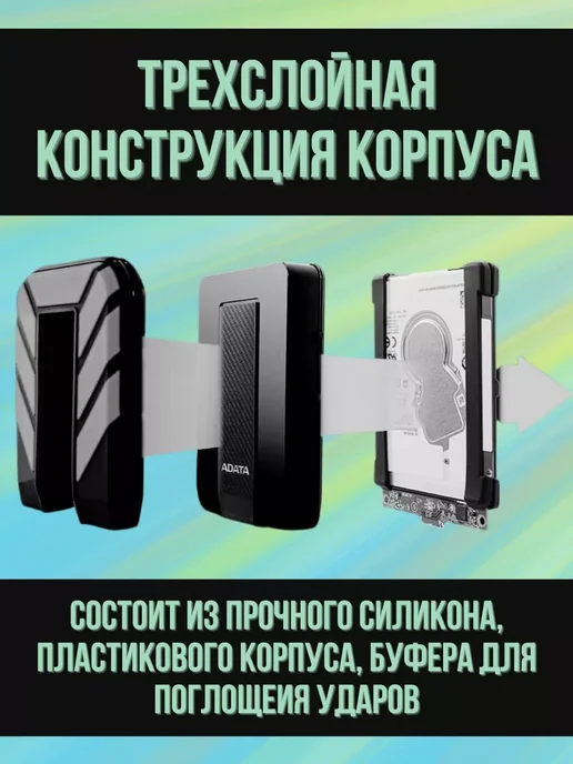 ADATA Внешний HDD 2Tb HD710 Pro Yellow Durable, 1 ТБ, фото 4
