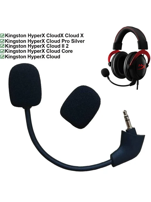 Нет бренда Микрофон для Kingston HyperX CloudX, Cloud Pro Silver, Core, серебристый, фото 7