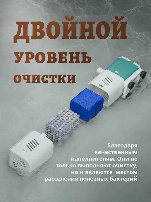 GeNine Фильтр с аэрацией для аквариума 200 л, 200 л, фото 3