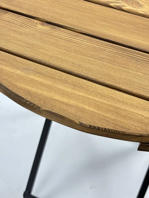 iWood Стол круглый складной для дома дачи и сада, коричневый, фото 8
