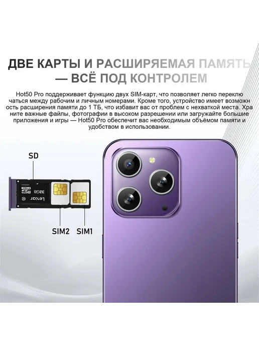 Смартфон AERODELMIX Appie I15 Pro Max 12/12 ГБ, фиолетовый, фото 7
