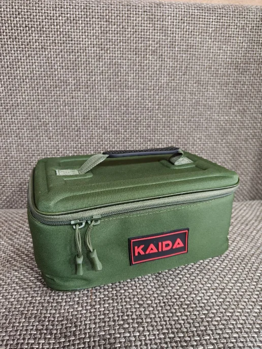 Kaida Сумка рыболовная чехол для катушек КАИДА 26x19x13см зеленая, 26x19x13 см, фото 2