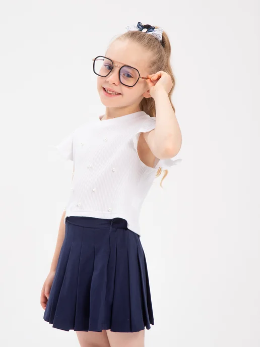 DiaKas Kids Топ для девочки нарядный с бусинками для сада и в школу, вариант, фото 2