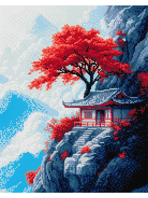 Art on Canvas Японский пейзаж Алмазная мозаика на подрамнике 40х50 см, 40x50 см, фото 2