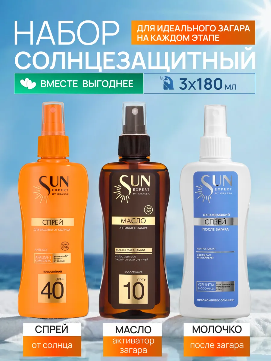 SUN EXPERT Набор 3 SKU для активного загара