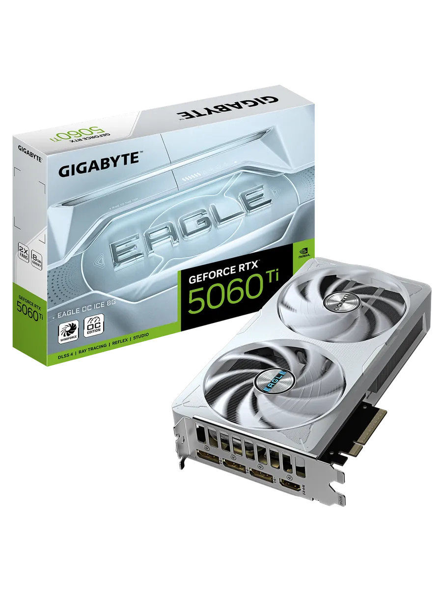 Видеокарта RTX 5060 Ti 8 ГБ RTL (GV-N506TEAGLEOC ICE-8GD) Gigabyte 414225584 купить за 64 711 ₽ в интернет‑магазине Wildberries