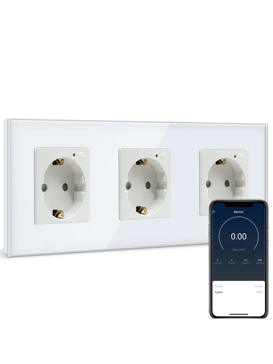 Розетка Умная тройная с Zigbee,мониторинг потребления