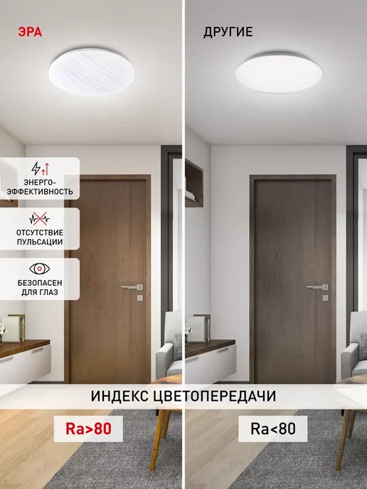 ЭРА Люстра потолочная светодиодная Slim-4 18 Вт 21 см 6500К, 18 Вт, фото 3