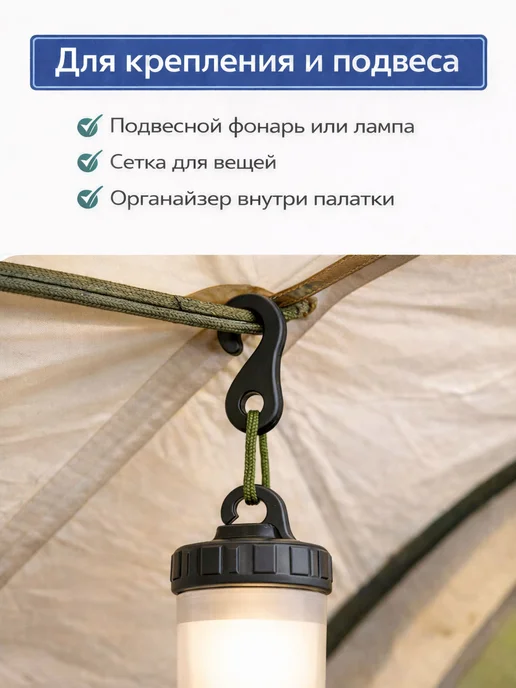 Фишторг Крючки для палатки ремкомплект запчасти для похода, черный, фото 2