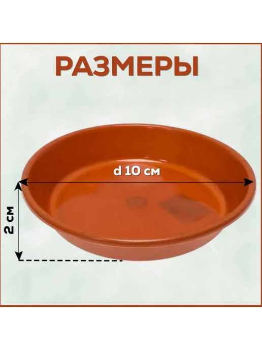 FormeTu-StPlast Поддон для горшка 10 см, белый 15 штук, коричневый, 17 шт, фото 3