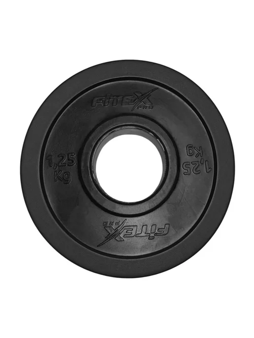 Fitex Pro Диск (блин) 1,25 кг для штанг чугунный черный, 1,25 кг, фото 2