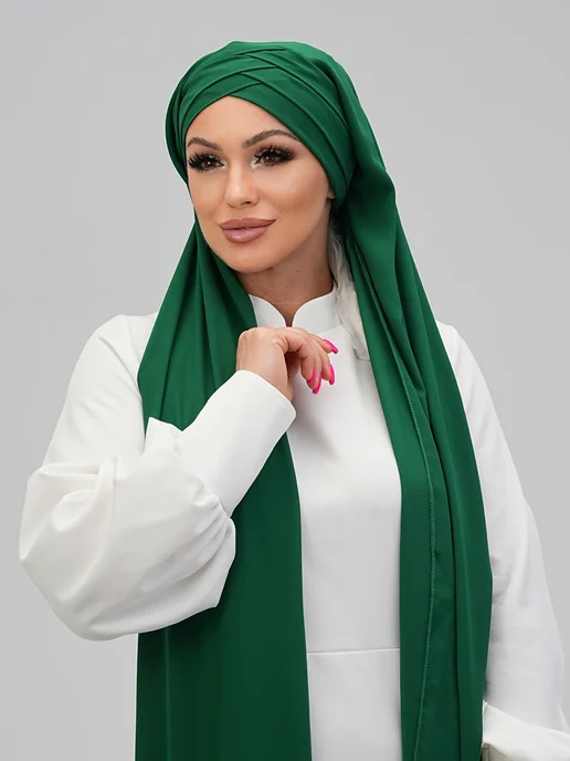 Tatarochka Мусульманский платок на голову, зеленый, фото 17