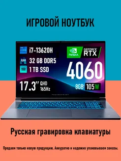 Игровой ноутбук 17.3" Core i7-13620H, RTX 4060 32GB/1TB ИгровойНоутбук 414484931 купить за 127 578 ₽ в интернет‑магазине Wildberries