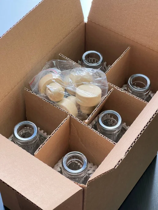 KHome Бутылка стеклянная Куб, с пробкой, 700 мл, 2 шт, 500 мл, 6 шт, фото 5