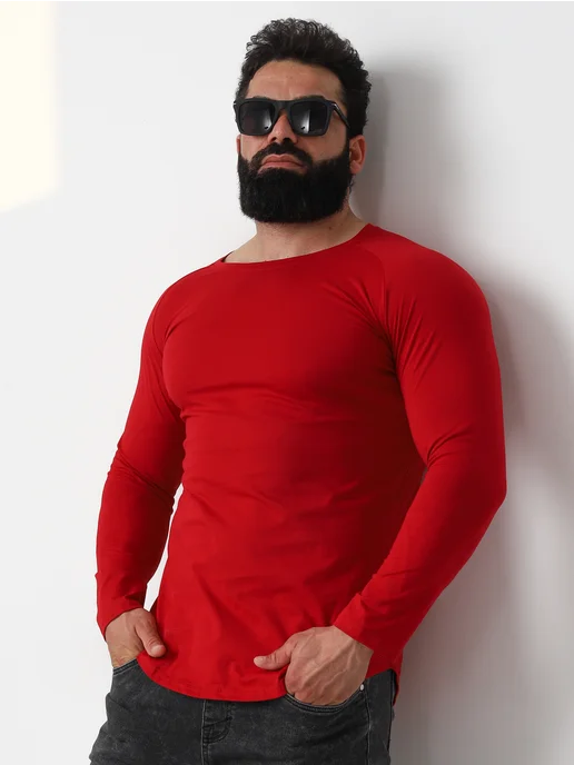 Roksport Лонгслив кофта спортивная базовая, красный