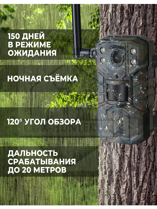 Sauber Фотоловушка с сим картой для охоты и охраны с картой 256гб, 256 ГБ, фото 3