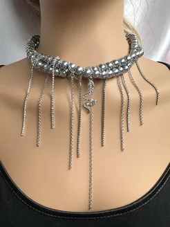 Двойное колье с подвесами-цепочками сахар 414683139 купить за 1 393 ₽ в интернет‑магазине Wildberries
