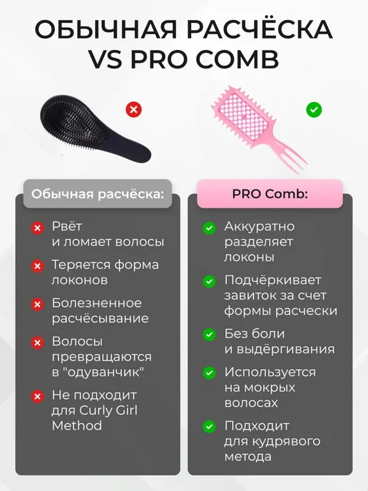 PRO.Comb Расческа для кудрей и объема у корней, вариант, фото 6