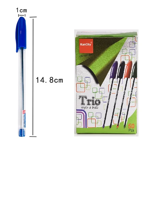 KanCity Ручка шариковая Trio синяя, 1,0 мм. BP-3592, 10 шт, 10 шт, фото 7