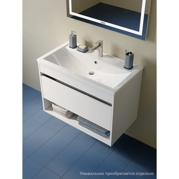 Фото товара на маркетплейсе wildberries Тумба для ванной без раковины подвесная, 80 см