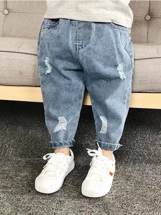 OMARCIK.BABY Джинсы на резинке, синий