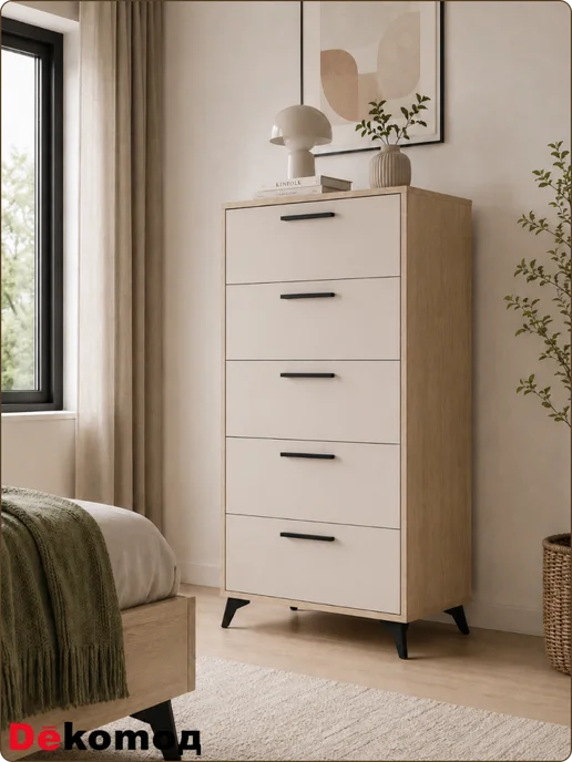 ДеКомод Комод Саксония с ящиками для одежды личных вещей напольный, серый, фото 16