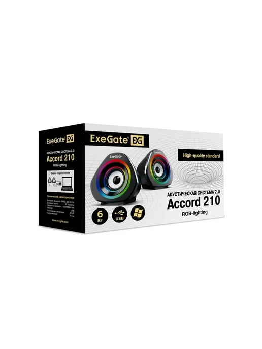 EXEGATE Колонки Accord 210 компьютерные, черный, черный, фото 3