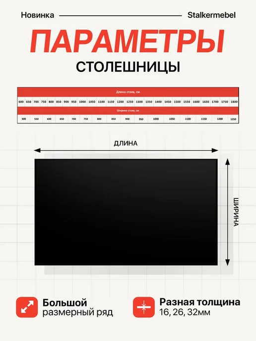 Stalkermebel Столешница для компьютерного стола, 950x550x16 мм, 600x550x16 мм, фото 2